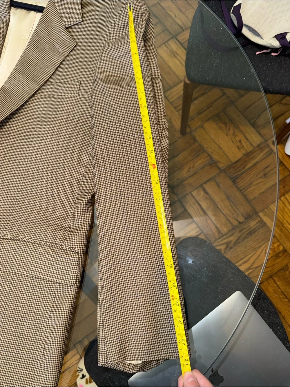 Old School Bespoke db Blazer Jacket Brown Micro-Check Carousel Lining